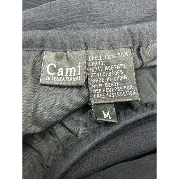 Cami Womens Black Whimsigoth Chiffon Steampunk Goth Layered Maxi Skirt Silk Sz M - Picture 8 of 8